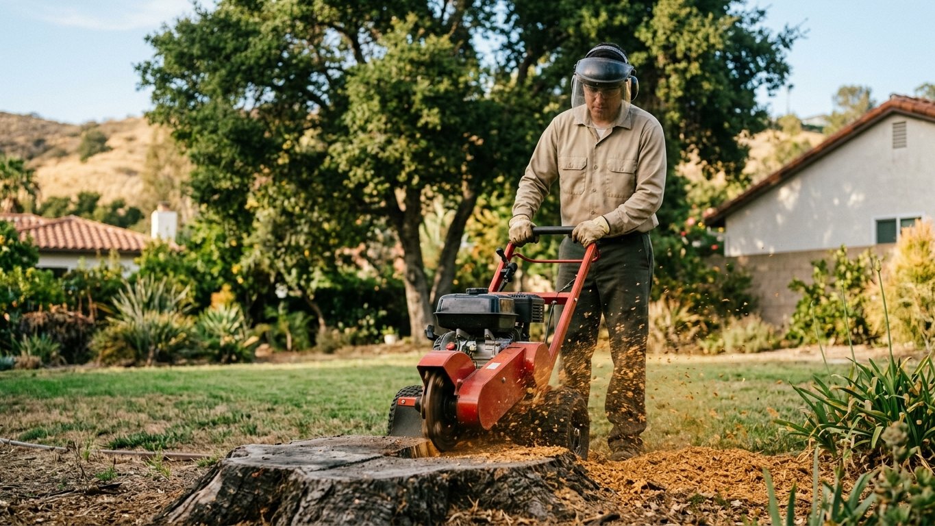 Stump Grinding & Removal work on a Los Angeles property
